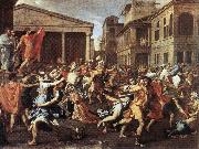 POUSSIN, Nicolas The Rape of the Sabine Women af oil painting reproduction